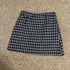 Plaid Black and White Women's Skirt